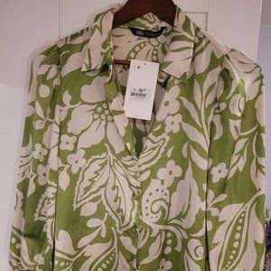 BNWT Zara Flowy Printed Shirt